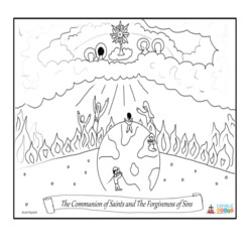The Communion of Saints and Forgiveness of Sins - Coloring Page